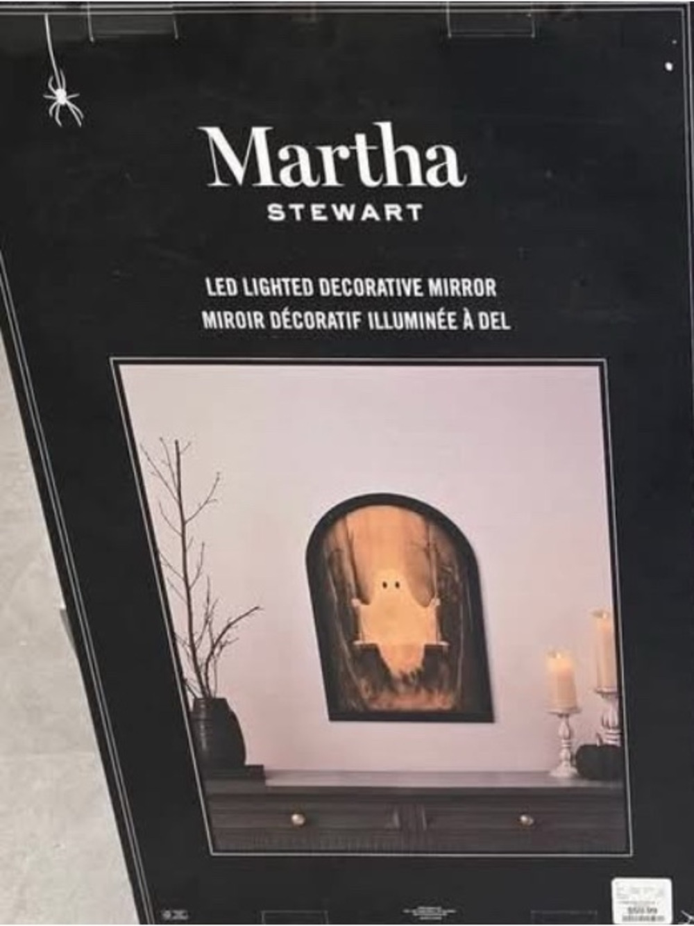 VIRAL Martha Stewart Black LED Lighted Decorative Wall Mirror GHOST ON SWING